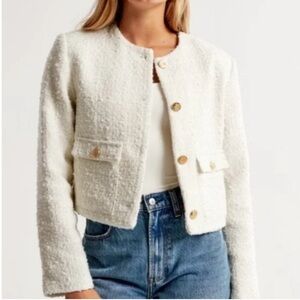 Abercrombie & Fitch Cream Tweed Blazer